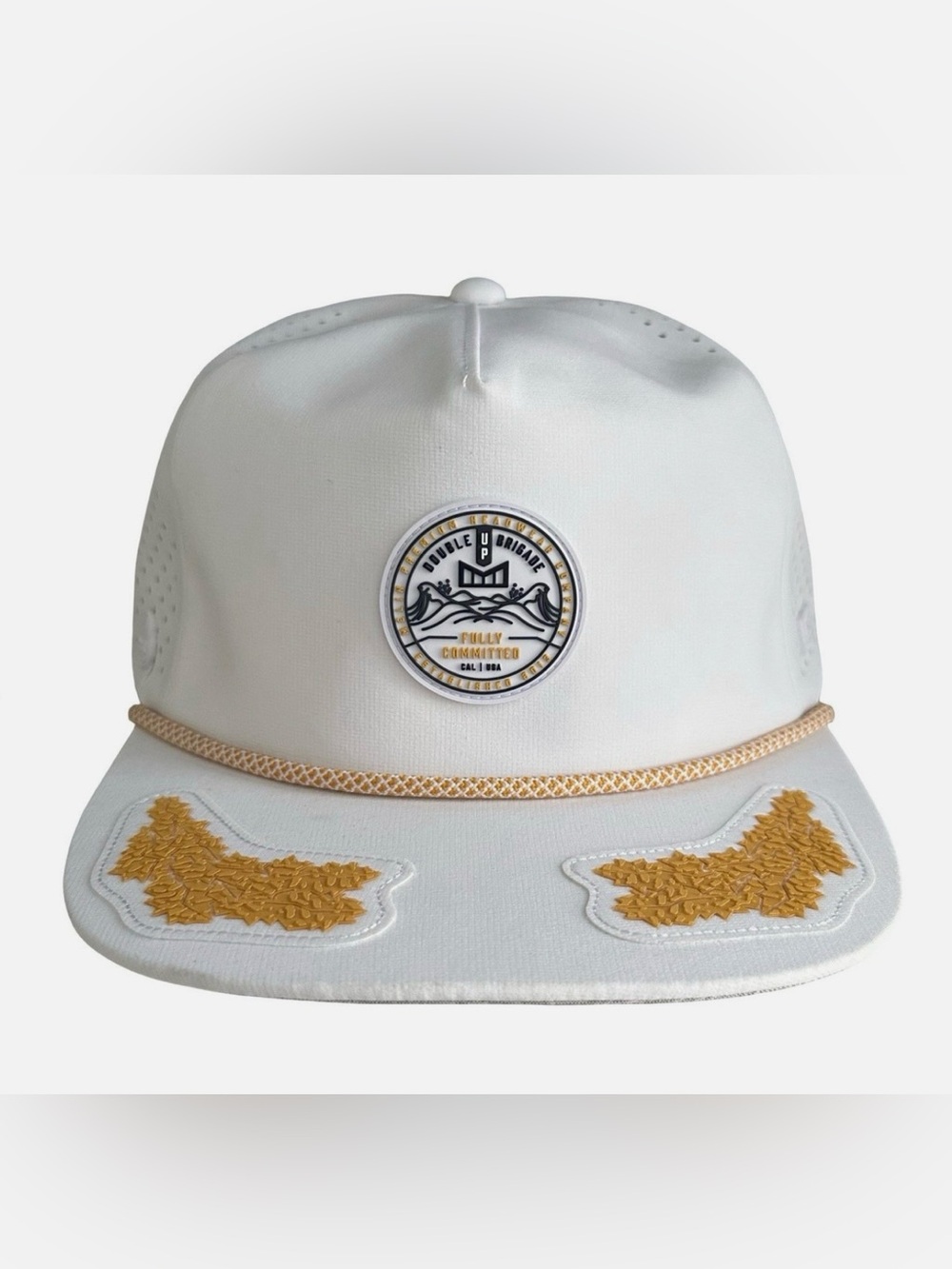 Melin Coronado Hydro Snapback Hat White Gold Rope Double U Brigade Committed NEW